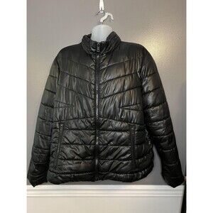 G III Apparel Group Jacket Mens XL Black Quilted Full Zip Puffer Hooded Coat